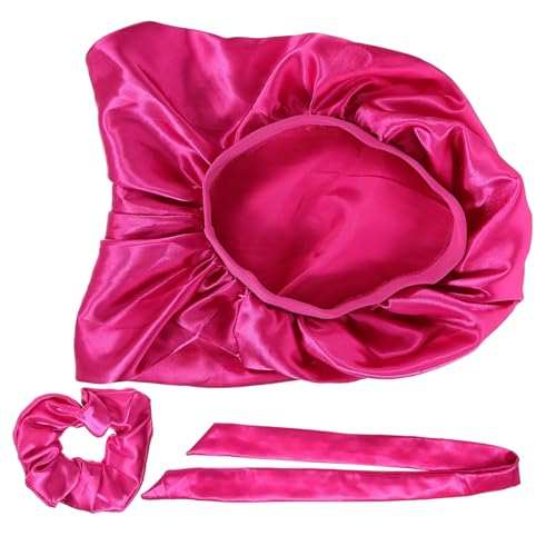 FOMIYES 1 Satz Nachtmütze Sonnenhut Damen Seidenschlafkappe Seidenmütze Hauben Schlafmützen Für Damen Ohrhörer Hüte Für Frauen Duschhaube Mütze Aus Seidensatin Satinhaube Satin- Rosy von FOMIYES