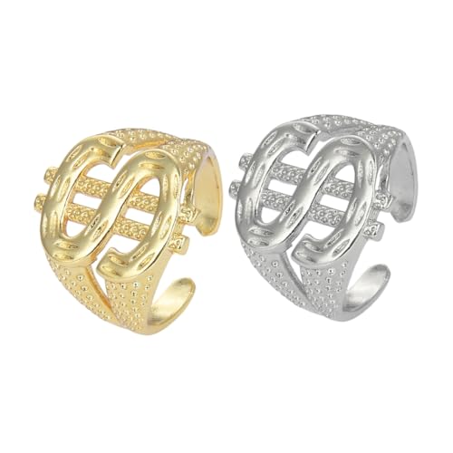 FOMIYES 2stücke Ringe Für Männer Offene Ringfinger-schmuckstücke Verstellbare Herrenringe Aus Hochwertigem Material Geeignet Für Partys Und Andere Anlässe von FOMIYES