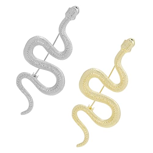 FOMIYES 2 Stück Vintage Schlangen Brosche Reversnadel Gold Silber Modische Anstecknadel Für Männer Frauen Für Pullover T-shirts Schals Als Hochzeitsgeschenk Für Besondere Anlässe von FOMIYES