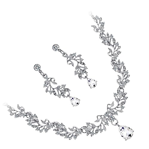 FOMIYES 1 Satz Schmuckset für Damen Halskette Ohrringe mit Funkelnden Kristallen für Verlobung Festliche Anlässe Stilvolle Dangle Designs für Look von FOMIYES