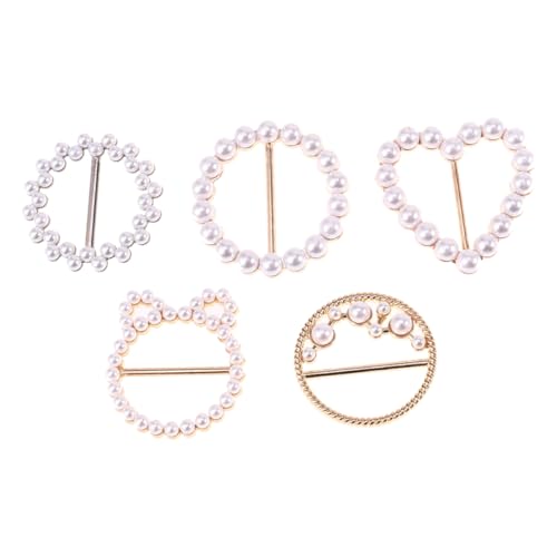 FOMIYES 1 Satz Shirt Clips Mit Kunstperlen Accessoires Für Kleidung Dekorative Knopfverschlüsse Für Schals Taschen Und Für Hochzeiten Und Partys 5 Stück von FOMIYES