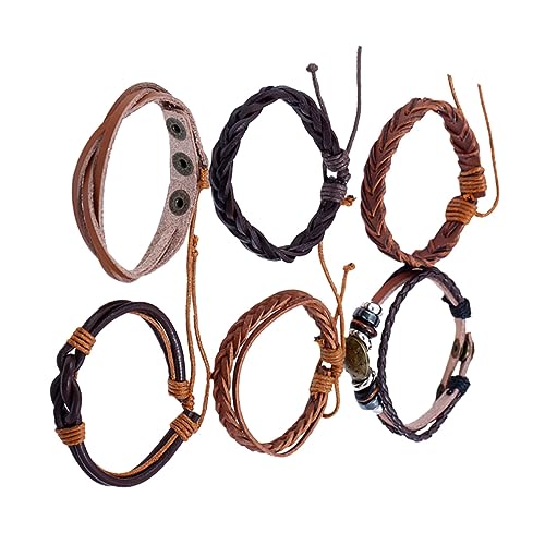 FOMIYES 1 Satz Stylisches Teiliges Set von Geflochtenen Lederarmbändern für Herren Hip Hop Inspiriert Armbänder für Besondere Anlässe und von FOMIYES