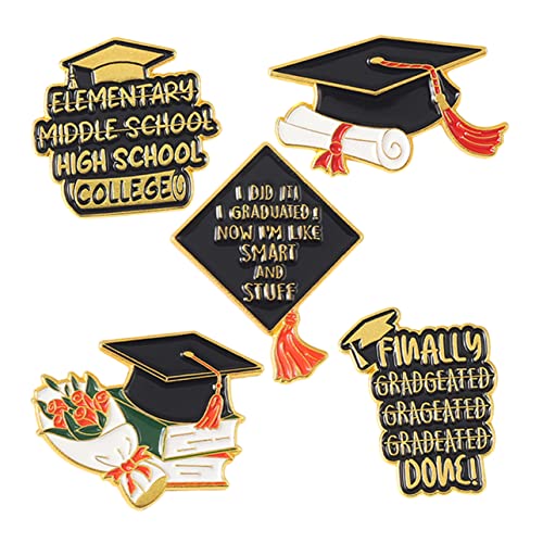 FOMIYES 1 Satz Teiliges Abschluss Broschen Für Rucksäcke Kleidung Kreative Metall Anstecker Mit Akademischem Hut Design Für Graduierte Besondere Anlässe 5 Stück von FOMIYES