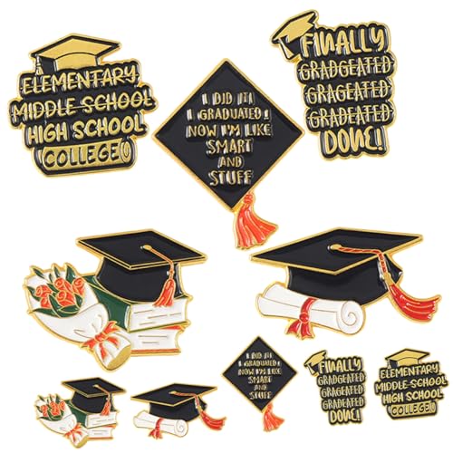 FOMIYES 1 Satz Teiliges Abschlussbrosche Kreative Studienabschlusshut Brosche Für Graduierte Anstecknadel Für Kleidung Taschen Hüte 10 Stück von FOMIYES