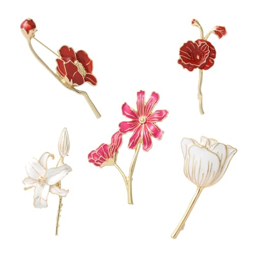 FOMIYES 1 Satz Teiliges Blumenförmiges Broschen Legierung Corsage Brustnadel Zur Bekleidungsgestaltung Für Hemden Röcke Und Hüte 5 Stück von FOMIYES