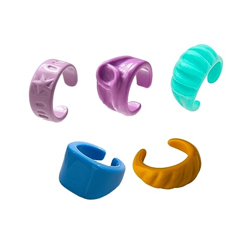 FOMIYES 1 Satz Teiliges Bunter Macaron Ringe Kreative Und Stilvolle Finger Ringe Farben Für Besondere Anlässe Modisches Schmuckstück Für Jede Gelegenheit 5 Stück von FOMIYES