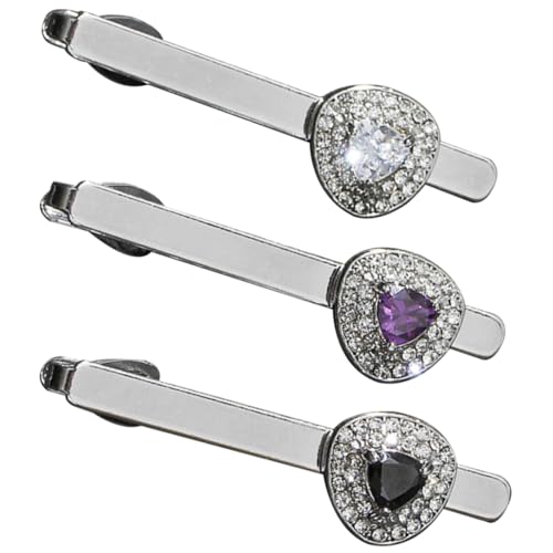 FOMIYES 1 Satz Teiliges Krawattenklammern Für Herren Krawattenclips Mit Schmuckstein Für Anzug Hochzeit Und Party Stilvolle Accessoires Für Männer 3 Stück von FOMIYES
