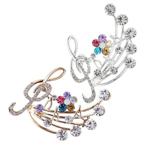 FOMIYES 1 Satz Teiliges Musiknoten Brosche Anstecker Für Damen Modischer Schmuck Für Kleidung Glänzendes Design Für Hochzeiten Partys Besondere Anlässe 2 Stück von FOMIYES