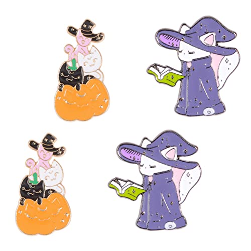 FOMIYES 1 Satz Teiliges Set Katzen Brooch Pin Süße Cartoon Katze Legierung Dekorative Anstecknadel Für Kleidung Taschen Und Accessoires Zufälliger Stil Für Katzenliebhaber 4 Stück von FOMIYES