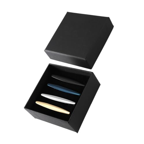 FOMIYES 1 Satz Teiliges Set Krawattenclips Für Herren Krawattennadel Mit Box Vielseitig Für Geschäftsmeetings Und Besondere Anlässe Schwarz Silber Gold 4 Stück von FOMIYES