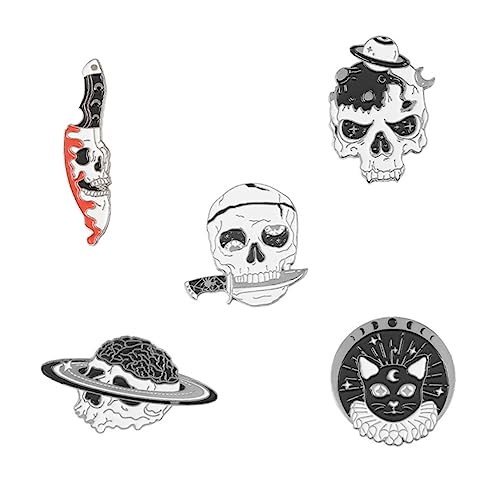 FOMIYES 1 Satz Teiliges Skull Broschen Anstecknadeln Kreative Halloween Dekoration Für Kleidung Rucksäcke Und Taschen Langlebig Und Vielseitig Gefertigt Für Partys Und Alltag 5 Stück von FOMIYES