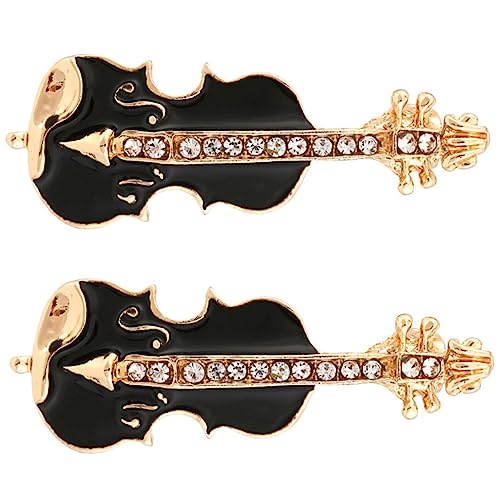 FOMIYES Geigenbrosche 2 Stück Emaille Anstecknadel für Damenkleidung Kreative Violine Form Broschen für Partys Weihnachten Hochzeiten Metallbrosche für Schals Hüte und Kleider von FOMIYES