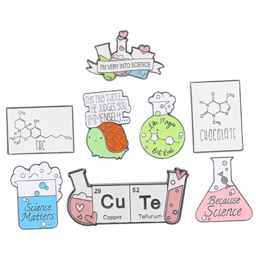 FOMIYES Wissenschafts Broschen 8 Stücke Emaille Anstecker für Damen Labor Ausrüstung Anstecknadeln für Kleidung Rucksack Anstecker Ästhetische Pins für Verschiedene Anlässe von FOMIYES