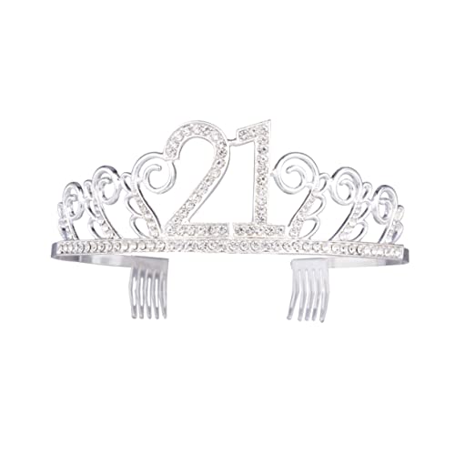 FOMIYES 1 Satz 21 Prinzessin Tiara Etikettengürtel Für Geburtstagsfeiern Geburtstagsfeier Schärpe Geburtstagsschärpe Geschenk Zum 21. Geburtstag 21. Bday Strasssteine Requisiten von FOMIYES