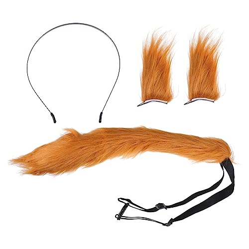 FOMIYES 1 Satz Fuchsohren Tierische Partybevorzugung Haarband Mit Tierohren Schwänze Kostüm Ohren Und Einer Schwarzen Katze Fuchsohr Stirnband Kind Tierkopf Cosplay Plüsch von FOMIYES