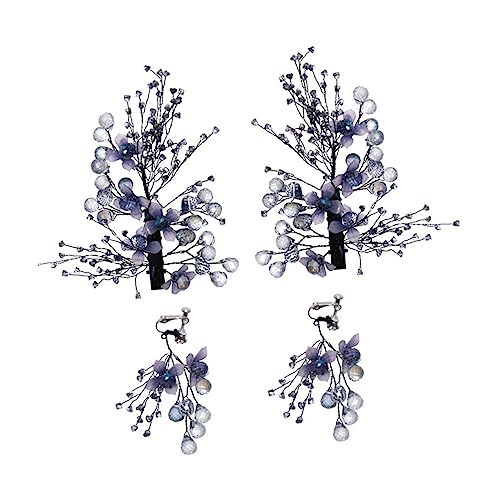 FOMIYES Haarschmuck Für Die Hochzeit – 4-teiliges Set Mit Kristall-haarnadeln Und Ohrringen – Haarschmuck Für Die Braut – Haarspangen Für Die Braut von FOMIYES
