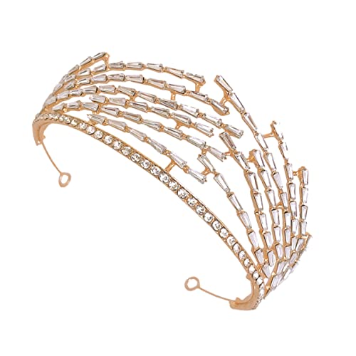 FOMIYES 1 Stk Krone aus weißer Gaze leere Röhren lose Prinzessin Strass Haarbänder Tiara Hochzeitsaccessoire Hochzeitskrone Hochzeitskleid weißes Garn Zubehör Stirnband Braut Kopfbedeckung von FOMIYES