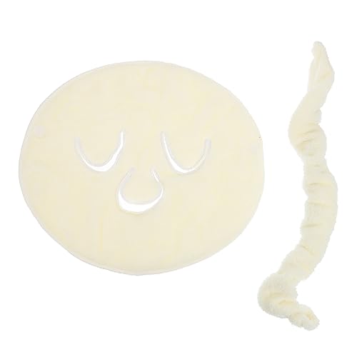 FOMIYES 1 Stk Maske Handtuch Feuchtigkeitsspendendes Gesichtstuch Gesichtsdampferhandtuch Stirnpolster Patches Wiederverwendbare Gesichtsbehandlung Gesichtstücher Spa Seide Polyester Beige von FOMIYES