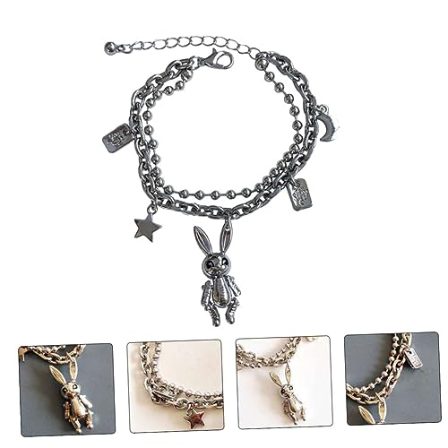 FOMIYES 1 Stück Asymmetrisches Temperament Armband für Damen Kreative Handgelenkschmuck mit Roboter Hasen Design Silberfarben Besondere Anlässe von FOMIYES