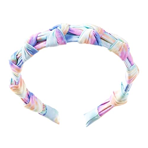 FOMIYES 1stk Tie-dye-stirnband Geknotete Stirnbänder Damen Breites Stirnband Aus Stoff Turban-kopfschmuck Mit Kreuzknoten Haarreifen Haarband Polyethylenstarr Zubehör Fräulein Das Kreuz von FOMIYES