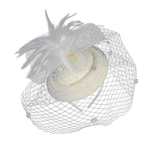 FOMIYES 1stk Haarnadel Mit Blumenhut Mini-hut-stirnband Partei Headwear Mit Schleier M?dchen Kopfschmuck 20s Stirnb?nder Für Frauen Mesh-haarspange Stewardess-hut Baskenmützen Braut Feder von FOMIYES