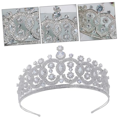 FOMIYES Krone Kopfbedeckung Mit Strass Für Braut Hochzeit Haarreif Kristall Ornament Frauen Mädchen Brautjungfern Schmuckdekoration Bankett Party von FOMIYES
