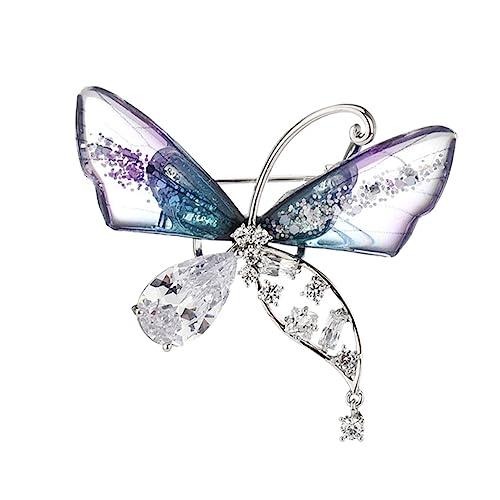 FOMIYES Schmetterlingsbrosche Silber Modische Corsage Brustnadel Kleidung Zubehör Dekoration Silber von FOMIYES