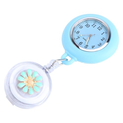 FOMIYES 1 Stück Brustuhr digital Krankenschwestern für Frauen Krankenschwester Uhr Pflege Taschenuhr Krankenschwesteruhr Brosche Pflegeuhr Spiegelmaterial: gewöhnlicher Glasspiegel Blau von FOMIYES