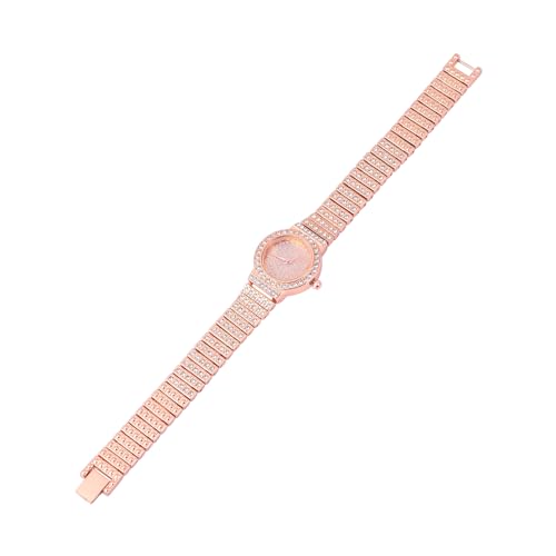 FOMIYES 1 Stück Damen Armbanduhr mit Strasssteinen Quarzarmbanduhr für Frauen Hochwertige Langlebige Uhr mit Kratzfestem Stilvolles Design Roségold für Besondere Anlässe von FOMIYES