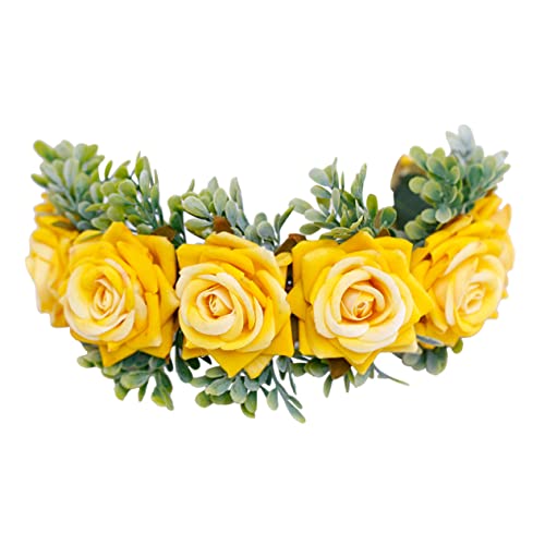 FOMIYES 1 Stück Damen-Stirnbänder Braut-Kopfschmuck Haarbänder Für Damenhaar Rosenblüten-Haarband Haargummis Für Damenhaar Braut-Stirnband Party-Haarbänder Blumen-Haarreifen-Kranz von FOMIYES