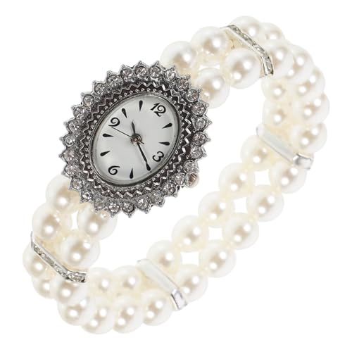 FOMIYES Perlen-Design-damenuhr Mit Kunstperlen Armbanduhr Aus Hochwertiger Legierung Elegante Business-Uhr Für Mädchen Und Frauen von FOMIYES