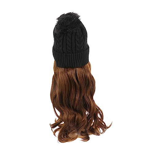 FOMIYES 1stk Perücke Integrierte Kappe Beanie-hut-perücke Foto-requisiten Für Weihnachten Falsches Welliges Haar Baseballkappe Mit Haarverlängerungen Damen Verbunden Haarnadel Baumwolle von FOMIYES