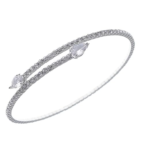 FOMIYES 1 Stück Elegantes Armreif Armband mit Funkelnden Strasssteinen Verstellbare Öffnung Modisches Schmuckstück für Besondere Anlässe als Hochzeitsaccessoire oder von FOMIYES