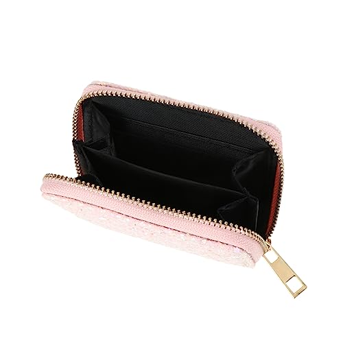 FOMIYES 1 Stück Geldbörse Geldbeutel Rosa Handtasche Für Mädchen Kartenetui Damen Handtaschen Frauentasche Damenbeutel Riementasche Kosmetische Reisetasche Glitzerbrieftasche Mini Pu von FOMIYES