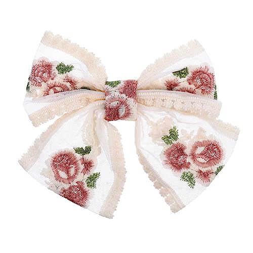 FOMIYES 1 Stk Haarnadel Haarspange Kleine Bestickte Haarspange Schleife Spitze Haarspange Haaraufsätze Für Damen Bowknot-haarschmuck Haar Klammern Stoff Fräulein Oberer Clip Groß von FOMIYES