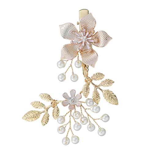 FOMIYES 1stk Haarnadel Blumenhaarspangen Für Frauen Blumen-haarspangen Haarbrosche Hochzeit Haarschmuck Für Frauen Haarschmuck Für Damen Perlenhaarspangen Braut Seitenclip Legierung Kleid von FOMIYES