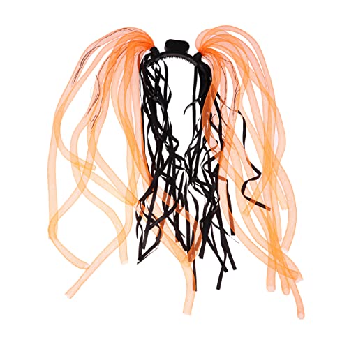 FOMIYES 1 Stück Haarschmuck Für Zöpfe Braut-Stirnband Flechten Haarschmuck Lustige Kopfbedeckung Für Halloween Flash-Haarband Flash-Zopf Orangefarbener von FOMIYES