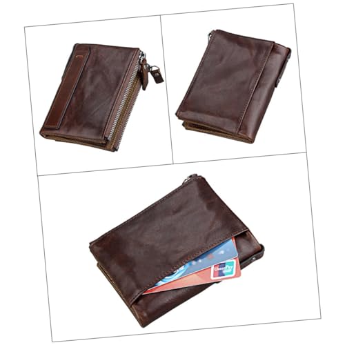 FOMIYES 1 Stück Herren Geldbörse mit Reißverschluss Multifunktionale RFID Sichere Brieftasche für Männer Braun Kompaktes Design Große Kapazität für Karten und Bargeld von FOMIYES