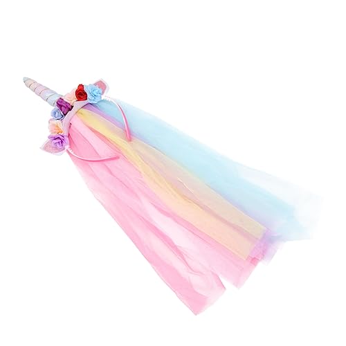 FOMIYES 1stk Einhorn-mesh-stirnband Für Kinder Einhorn Haarschmuck Einhorn-stirnband Für Erwachsene Hair- Reifen Kinderhaar- Reifen Zubehör Weihnachten Baby Weiß Künstliche von FOMIYES