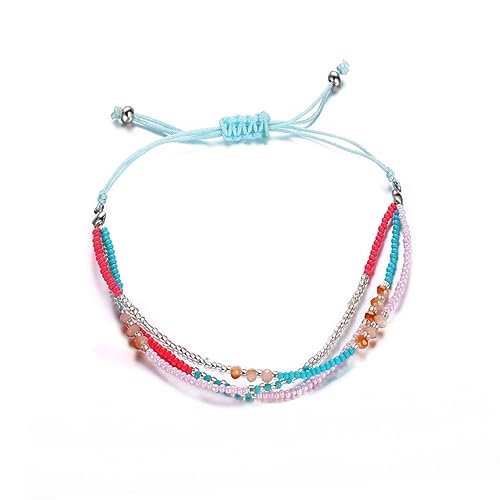 FOMIYES 1stücke Gestricktes Perlenarmband Quastenarmband Folk Style Damenarmband Fußkettchen Mehrschichtiges Armband Bunt Aus Perlen Und Schnüren von FOMIYES