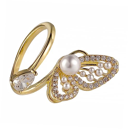 FOMIYES 1 Stück Luxuriöser Offener Perlenring für Damen Stilvolle Handdekoration für Besondere Anlässe und Alltag als für Freundinnen Töchter oder Bräute von FOMIYES
