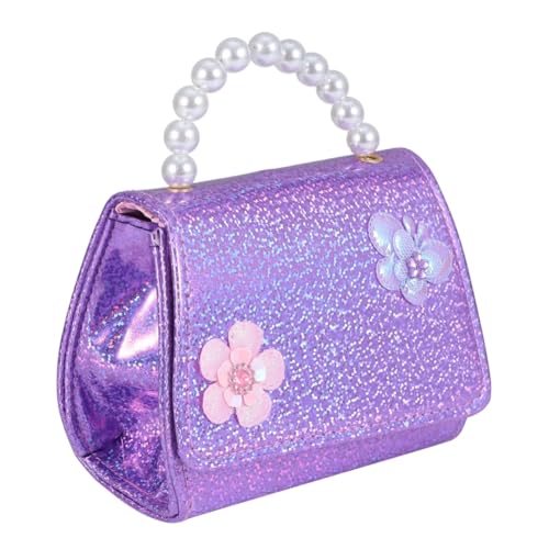 FOMIYES Mini Umhängetasche Für Junge Mädchen Mit Blumenmuster Abnehmbarer Schultergurt Perlenhandtasche Rosa Leicht Tragbar Großes Fassungsvermögen Für Schmuck Und Snacks Handtasche Verwen von FOMIYES