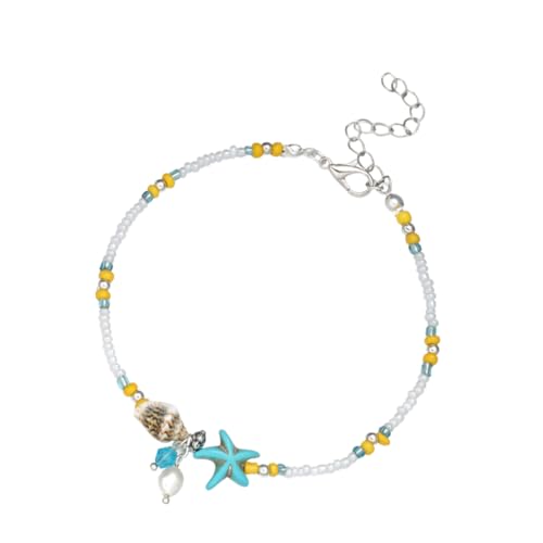 FOMIYES 1 Stück Muschelkette für Damen Verstellbare Fußkette Kreative Strandaccessoires für Urlaub Reisen Freizeit für Fröhlicher Farbtupfer von FOMIYES