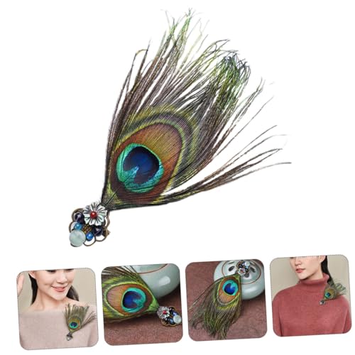 FOMIYES 1 Stück Pfau Brosche Wunderschöne Brosche Stilvolle Brosche Personalisierte Brosche Zarte Anstecknadel. Kleidung Corsage Brosche Für Frau Kreativer Reversnadel Aventurin von FOMIYES