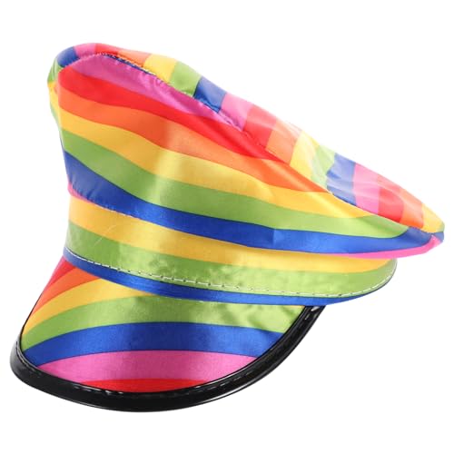 FOMIYES 1 Stück Regenbogenhut Hut Mit Großer Krempe Hut Für Rollenspiele Karnevals-polizeihut Karnevals-polizeimütze Bühnenhut-requisite Performance-polizeihut Kapitänsmütze Colorful Stoff von FOMIYES