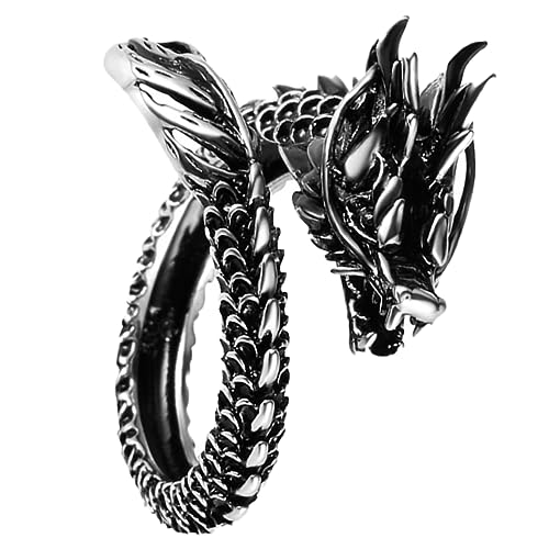 FOMIYES Drachenförmiger Metallring Für Retro Stil Öffnungsring Schmuckring Mann Schmuck von FOMIYES