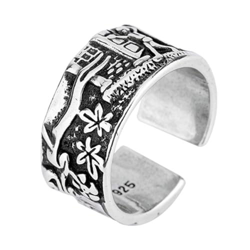 FOMIYES 1 Stück Retro Ethnic Finger Ring mit Blumenmuster Verstellbarer Damenring Hochwertigem Material für Stilvolle Anlässe und Tägliche von FOMIYES