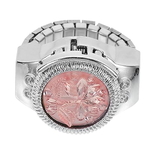 FOMIYES Damen Ring Uhr Rose Design Fingeruhr Quarz Zinklegierung Kleiner Uhr Schmuck Dekoration von FOMIYES