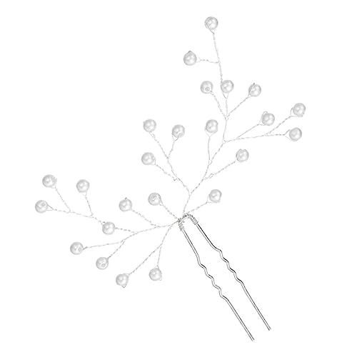 FOMIYES 1 Stück U Förmige Haarspangen Kleine Bräute Brautschmuck Für Dickes Haar Weinreben Haarspange Hochzeit Haarnadel Styling Perle Handgefertigt Dekorative Haarspange von FOMIYES