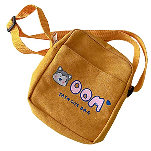 FOMIYES 1 Stück Umhängetasche aus Segeltuch süße Tragetasche aus Segeltuch Schulter Körper Schlingensack handtasche Messenger -Tasche für Schulmädchen Umhängetasche Herren Polyester Gelb von FOMIYES